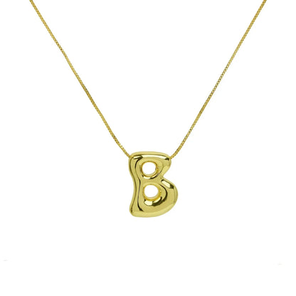 Copper 18K Gold Plated Simple Style Letter Plating Pendant Necklace