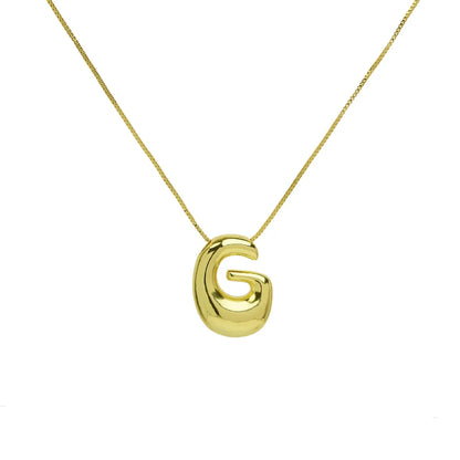 Copper 18K Gold Plated Simple Style Letter Plating Pendant Necklace