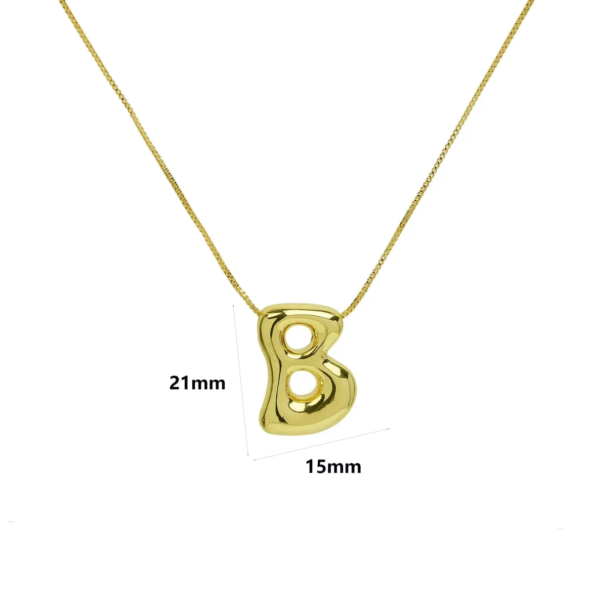 Copper 18K Gold Plated Simple Style Letter Plating Pendant Necklace