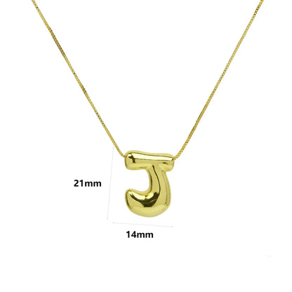 Copper 18K Gold Plated Simple Style Letter Plating Pendant Necklace