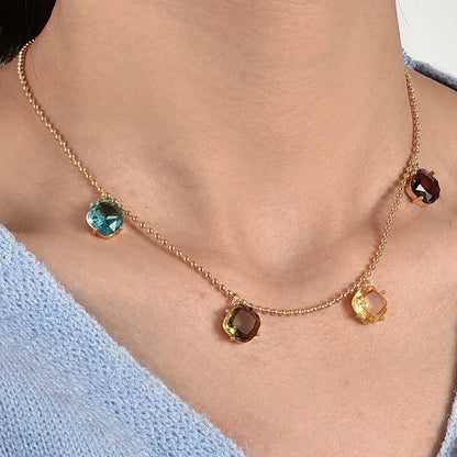 Copper 18K Gold Plated Simple Style Pearl Inlay Heart Shape Solid Color Zircon Necklace