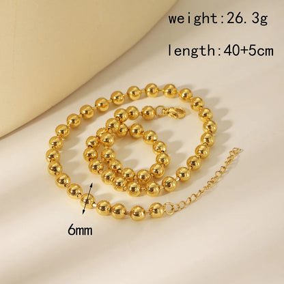 Copper 18K Gold Plated Simple Style Plating Solid Color Necklace