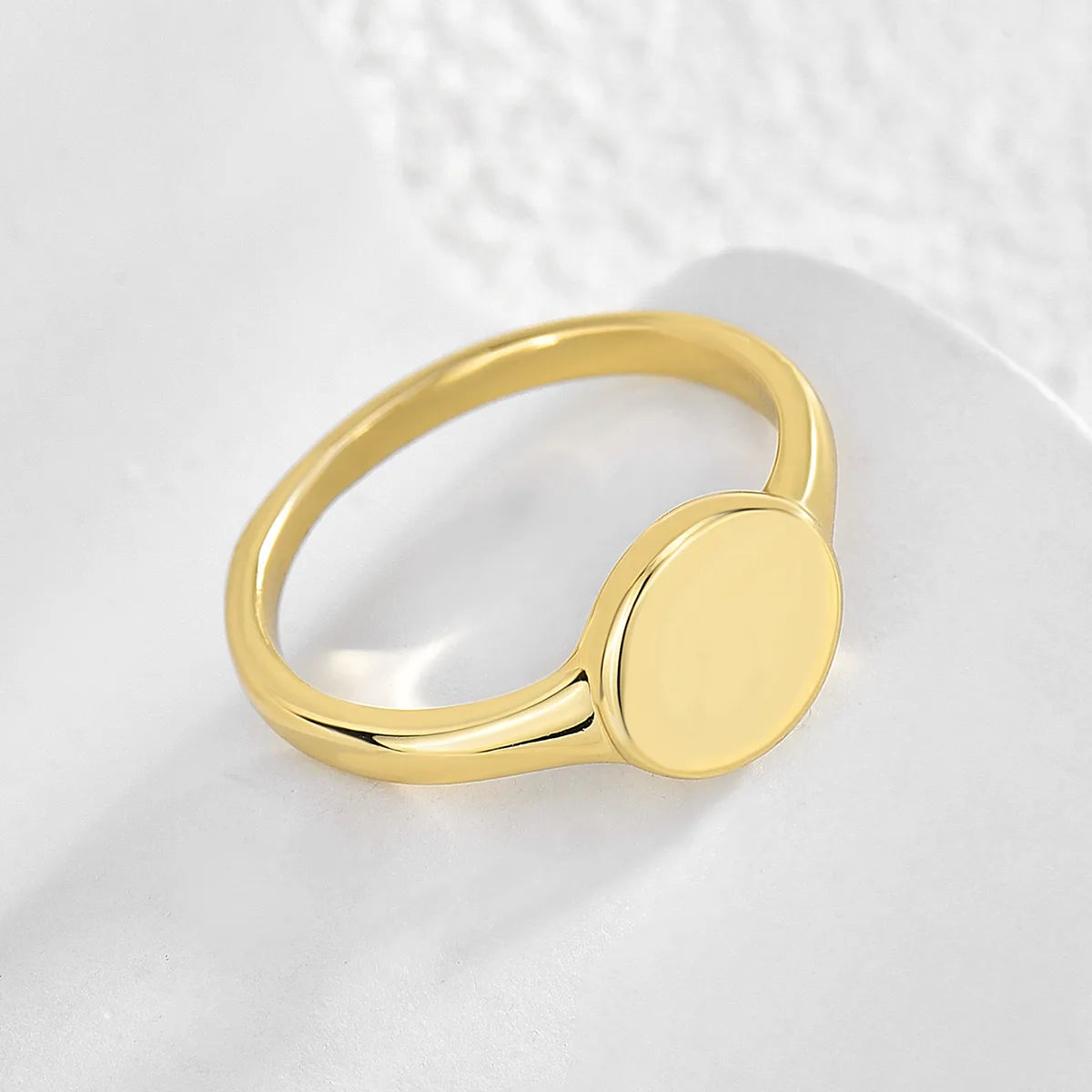 Copper 18K Gold Plated Simple Style Solid Color Rings