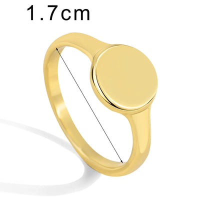 Copper 18K Gold Plated Simple Style Solid Color Rings