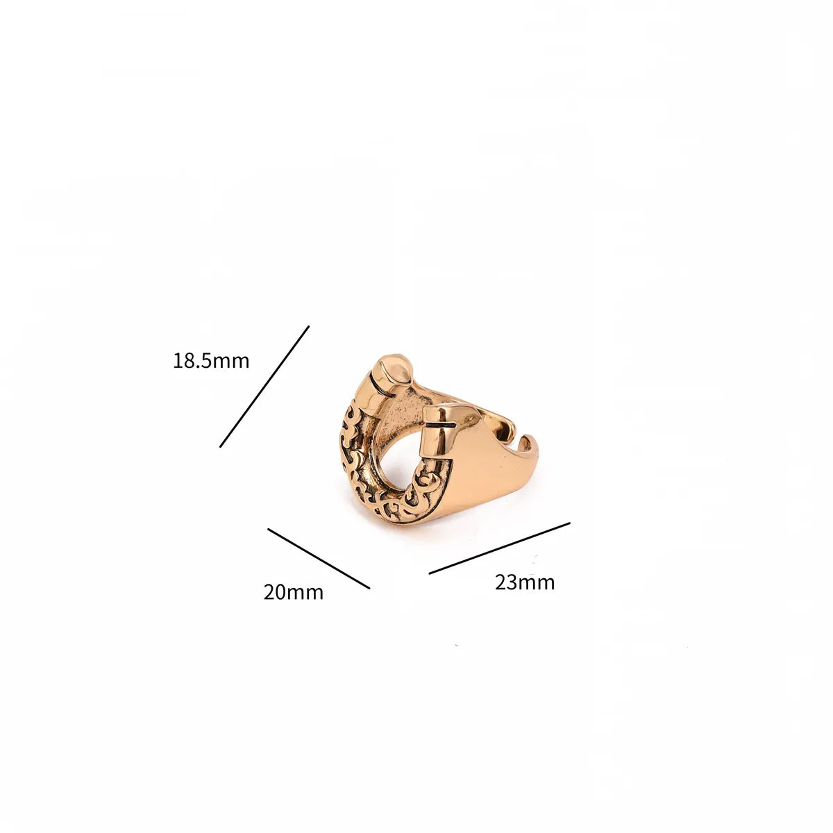 Copper 18K Gold Plated U Shape Hat Open Rings