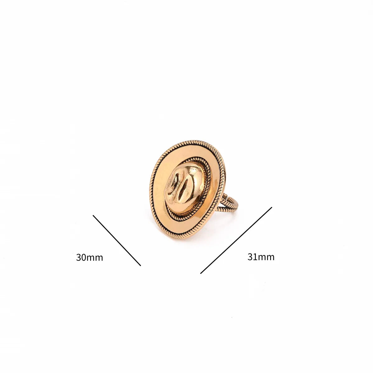 Copper 18K Gold Plated U Shape Hat Open Rings