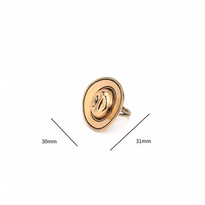 Copper 18K Gold Plated U Shape Hat Open Rings