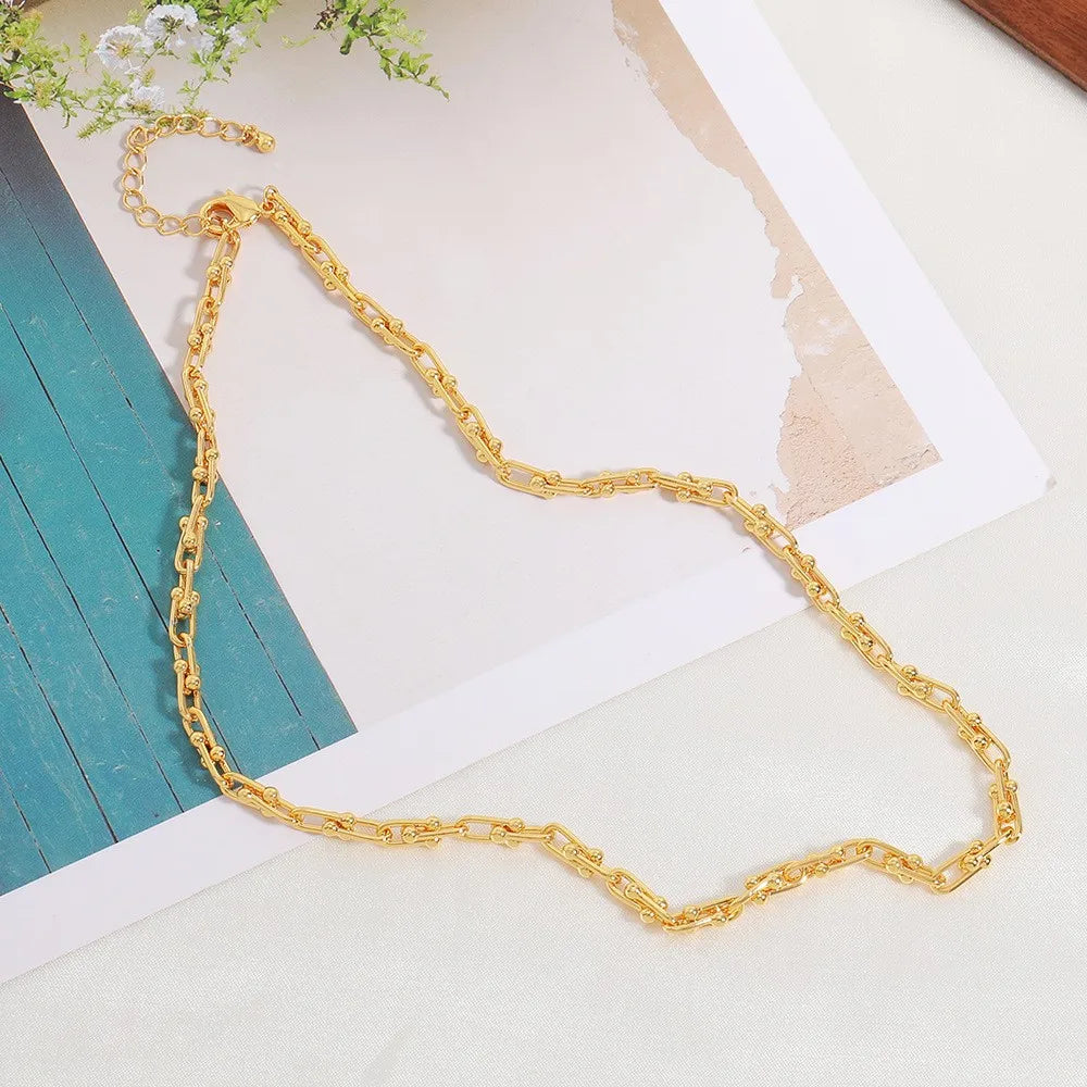 Copper 18K Gold Plated U Shape Necklace