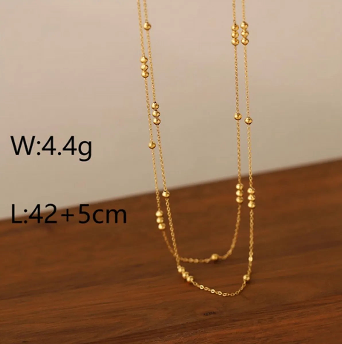 Copper 18K Gold Plated White Gold Plated Chain Inlay Shell Crystal Double Layer Necklaces