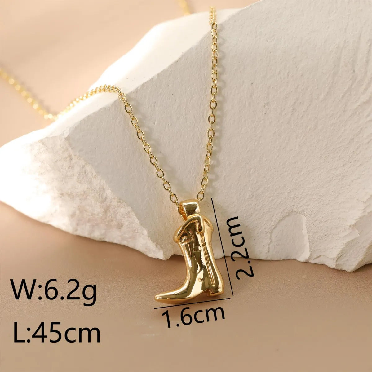 Copper 18K Gold Plated White Gold Plated Inlay Shoe Zircon Pendant Necklace