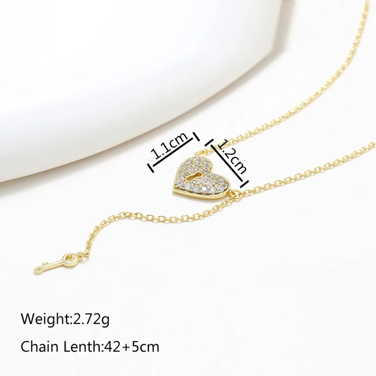 Copper 18K Gold Plated XUPING Simple Style Commute Plating Inlay Heart Shape Artificial Gemstones Pendant Necklace