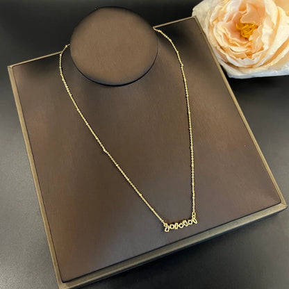 Copper 24K Gold Plated Inlay Geometric Zircon Pendant Necklace