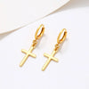 Copper Alloy Goldplated Cross Earrings For Women