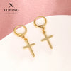 Copper Alloy Goldplated Cross Earrings For Women
