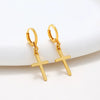 Copper Alloy Goldplated Cross Earrings For Women
