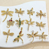 Copper Animal Zodiac Microinlaid 18K Goldplated Jewelry Dragonfly Pendant For Women