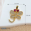 Copper Animal Zodiac Microinlaid 18K Goldplated Jewelry Dragonfly Pendant For Women