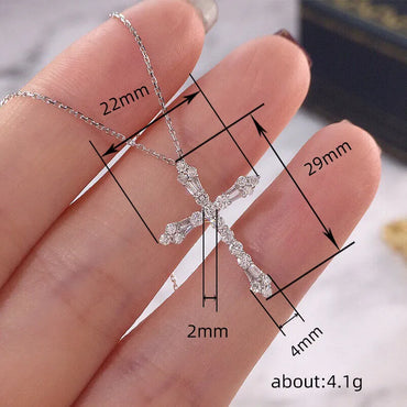 Copper Basic Modern Style Classic Style Inlay Cross Zircon Pendant Necklace