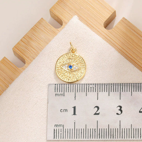 Copper Blue Eyes And Devil's Eye Inlay Jewelry Pendant And Bracelet Set