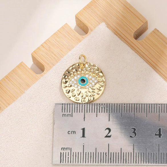 Copper Blue Eyes And Devil's Eye Inlay Jewelry Pendant And Bracelet Set
