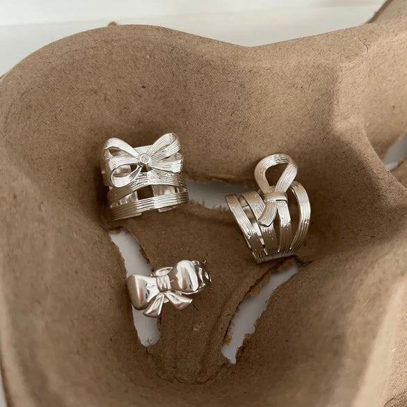 Copper Bow Knot Open Rings