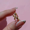 Copper Bow Painted Ring Earrings Electroplated
