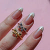 Copper Bow Painted Ring Earrings Electroplated