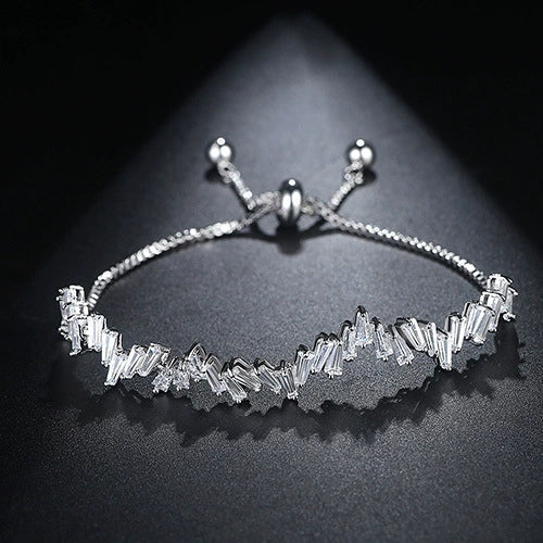 Copper Bracelet Brass Zircon Bracelet Crystal Adjustable Allmatch New Jewelry