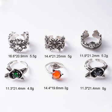 Copper Brass Silver Plated Plating Round Flower Zircon Open Rings