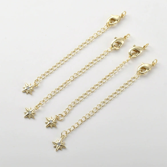 Copper Butterfly Starburst Lobster Clasp Tail Chain Long Chain Jewelry Accessories 14K Gold Electroplated