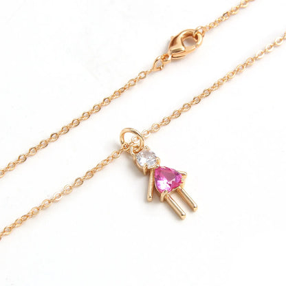 Copper Cartoon Character Pendant Necklace