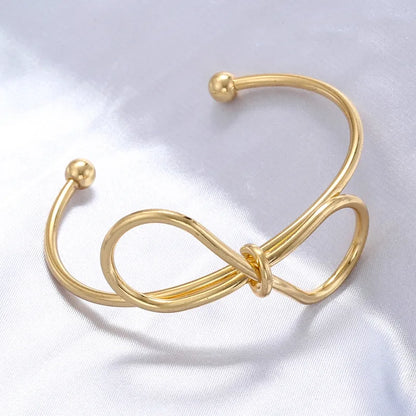 Copper Casual Elegant Simple Style Bow Knot Bangle