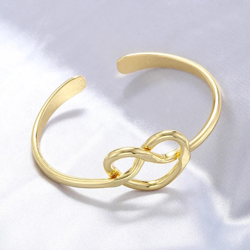 Copper Casual Elegant Simple Style Bow Knot Bangle