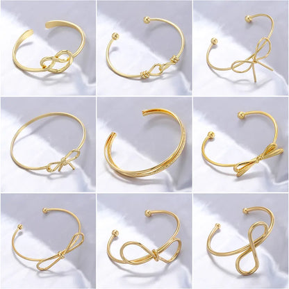 Copper Casual Elegant Simple Style Bow Knot Bangle