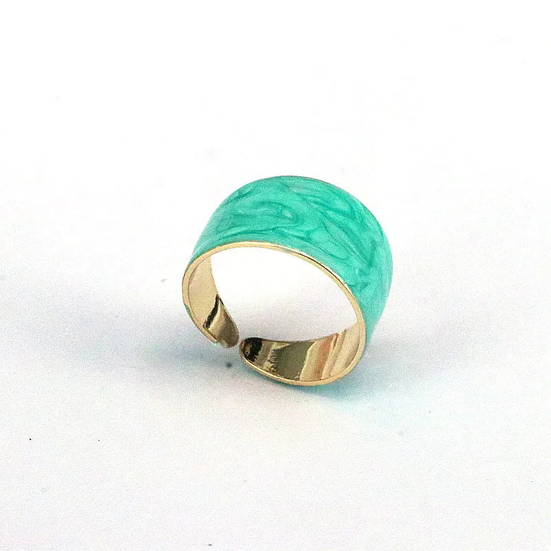 Copper Casual Simple Style Enamel Plating Geometric Open Rings