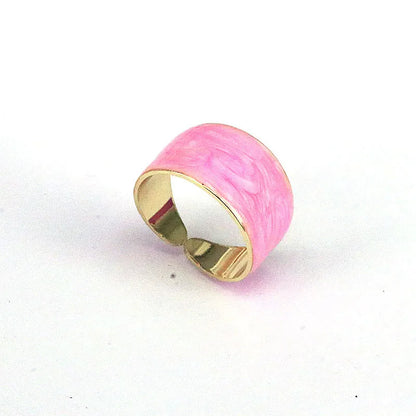 Copper Casual Simple Style Enamel Plating Geometric Open Rings