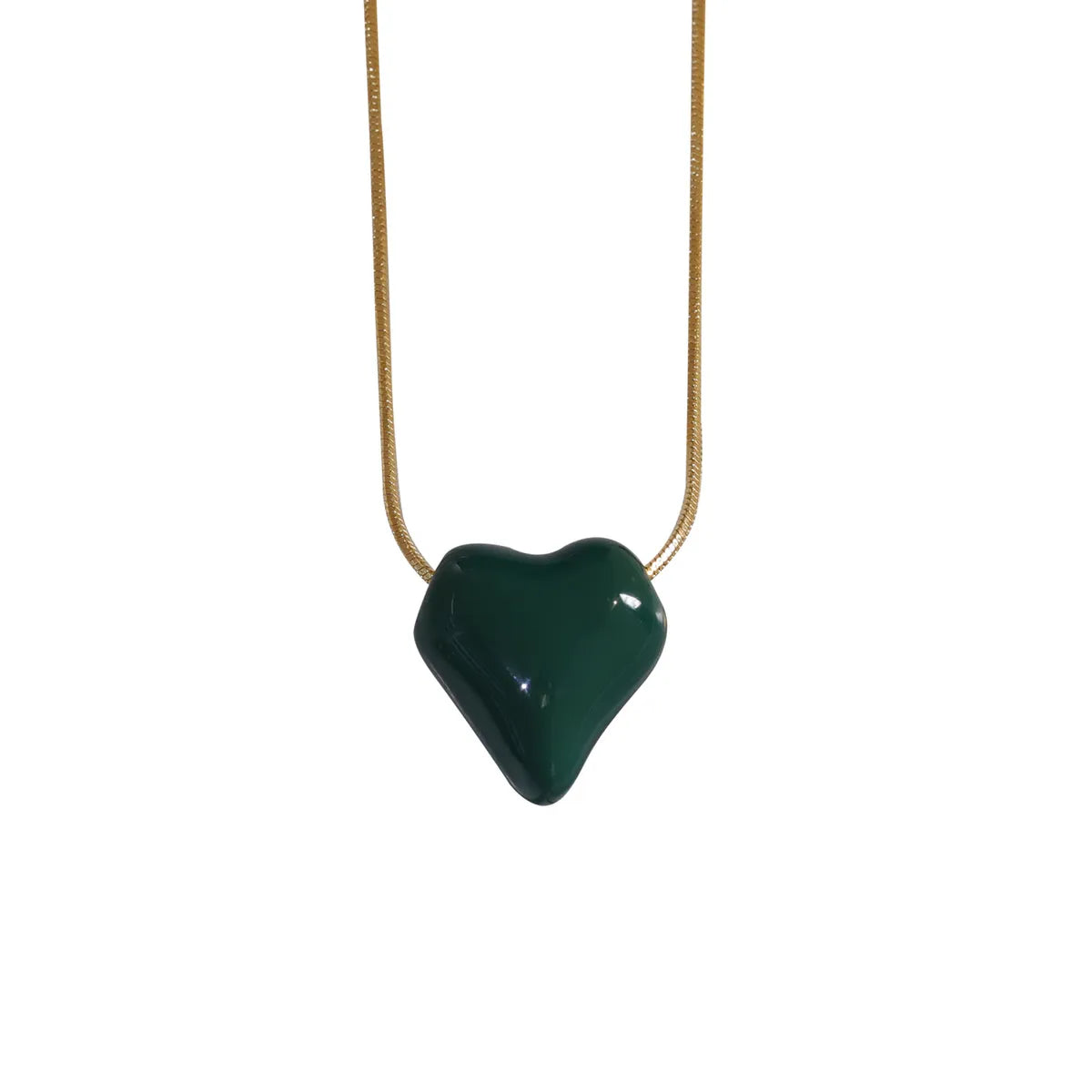 Copper Casual Simple Style Heart Shape Enamel Pendant Necklace