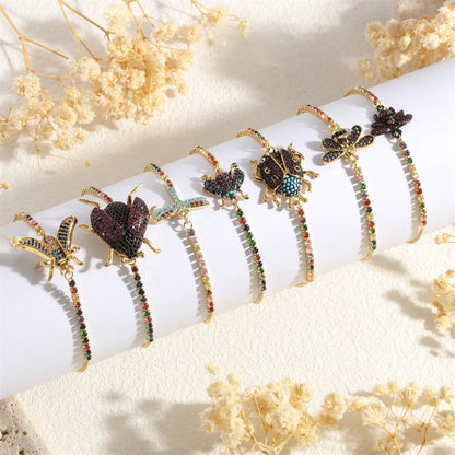 Copper Casual Simple Style Insect Zircon Bracelets