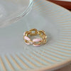 Copper Casual Sweet Enamel Inlay Geometric Butterfly Shell Zircon Open Rings