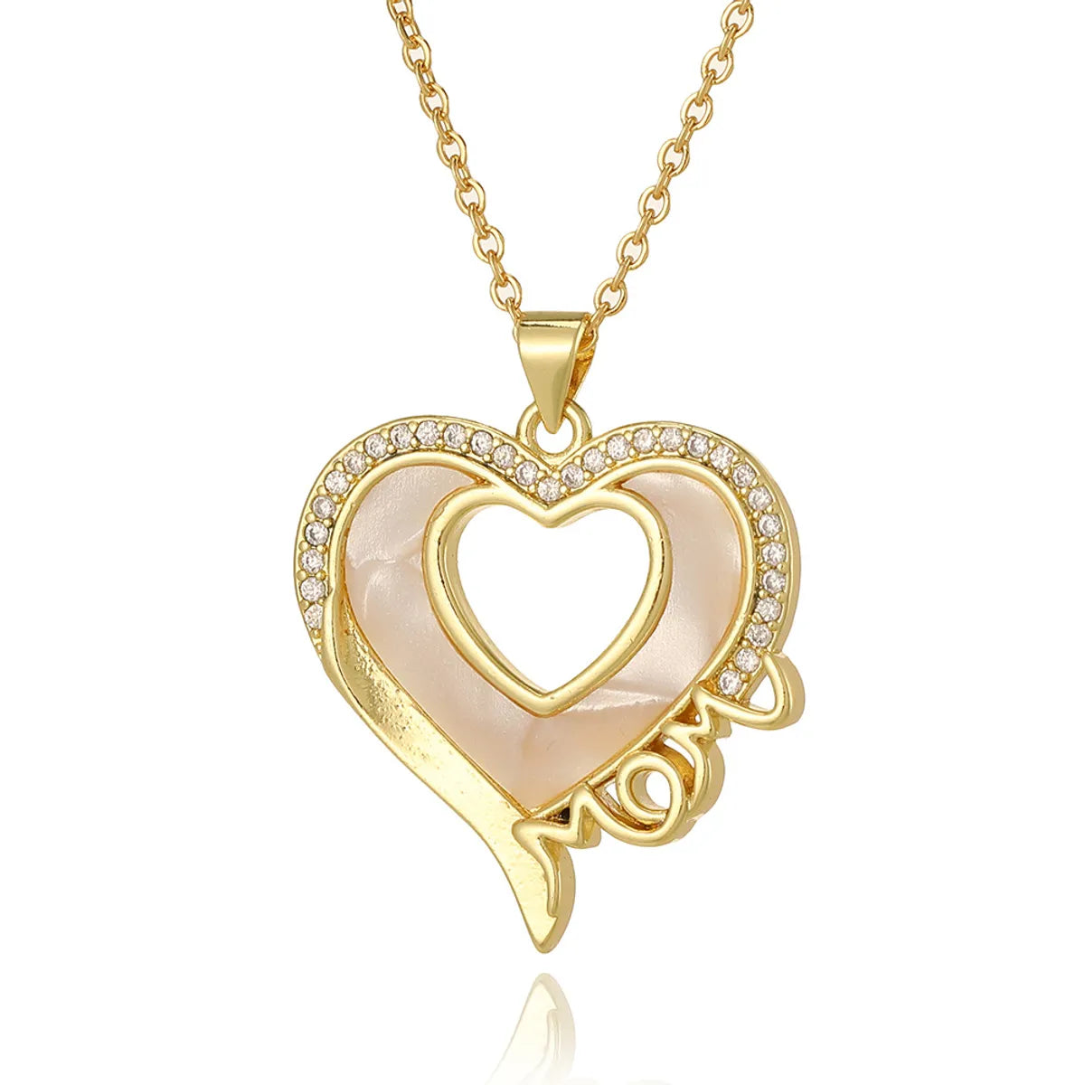 Copper Chain Heart Shape Pendant Necklace