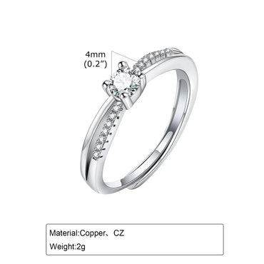 Copper Criss Cross Braid Solid Color Zircon Rings