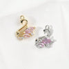 Copper Cygnet Pendant Jewelry Accessories Electroplated Hand Made With Sweet Powder Zirconium