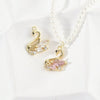 Copper Cygnet Pendant Jewelry Accessories Electroplated Hand Made With Sweet Powder Zirconium