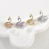 Copper Cygnet Pendant Jewelry Accessories Electroplated Hand Made With Sweet Powder Zirconium