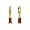 Copper December Birthstone Earrings With Ladder Square Rectangular Shape Electroplated For Women Elegant Fashion Allmatch