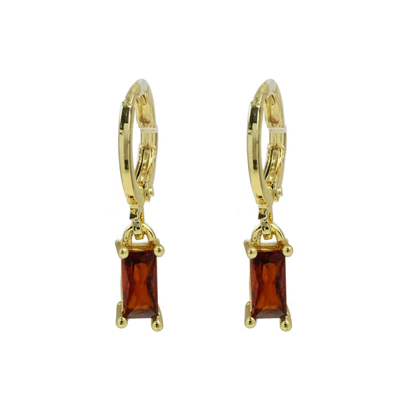 Copper December Birthstone Earrings With Ladder Square Rectangular Shape Electroplated For Women Elegant Fashion Allmatch