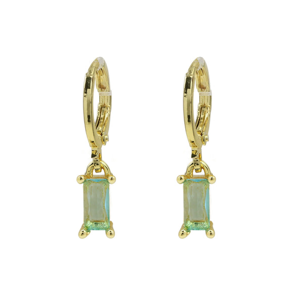 Copper December Birthstone Earrings With Ladder Square Rectangular Shape Electroplated For Women Elegant Fashion Allmatch