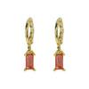 Copper December Birthstone Earrings With Ladder Square Rectangular Shape Electroplated For Women Elegant Fashion Allmatch