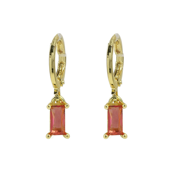 Copper December Birthstone Earrings With Ladder Square Rectangular Shape Electroplated For Women Elegant Fashion Allmatch