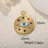 Copper Devil's Eye Necklace Pendant With Double Hole Electroplated Diy Accessories